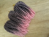 Афрокудри омбре серо-розовый