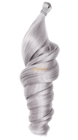 Пони HairUp для точечного афронаращивания Silver Grey (1м/100гр)	